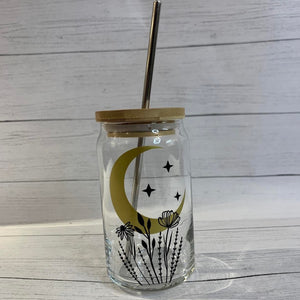 Floral Moon Glass