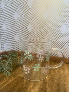 Mint Snowfall- Glass Coffee Mug