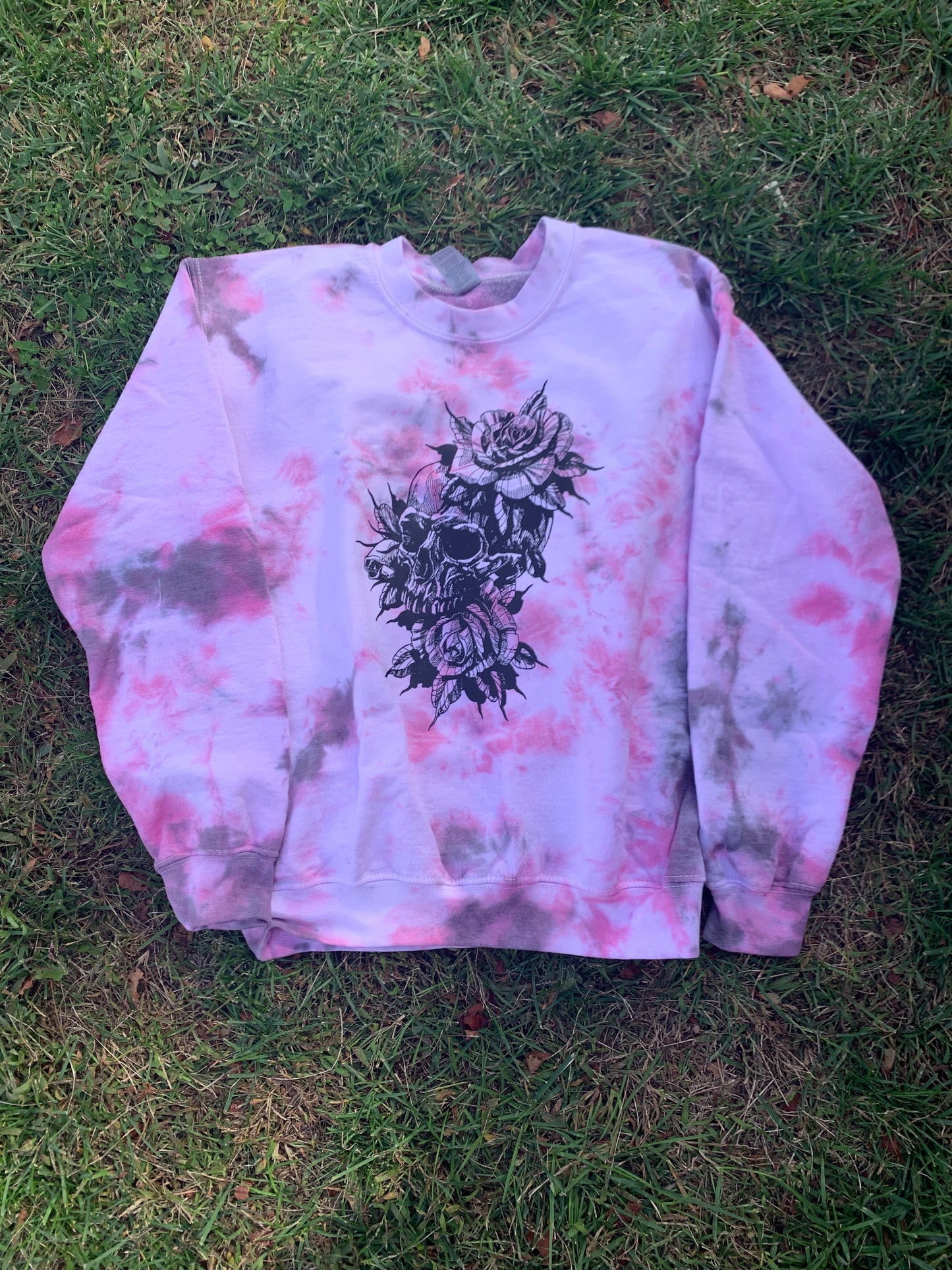 RTS Pink & Grey skull and flowers